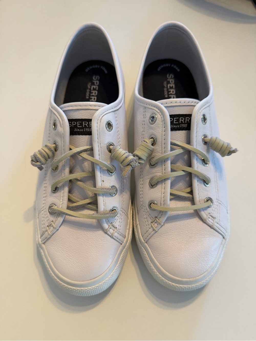 Sperry White Leather Sneakers